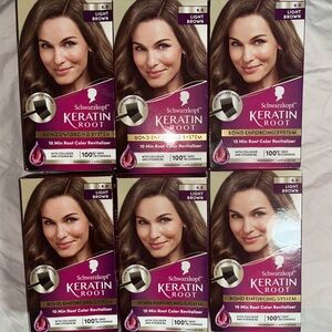 Schwarzkopf Keratin Root Hair Color in Light Brown; all 6 boxes